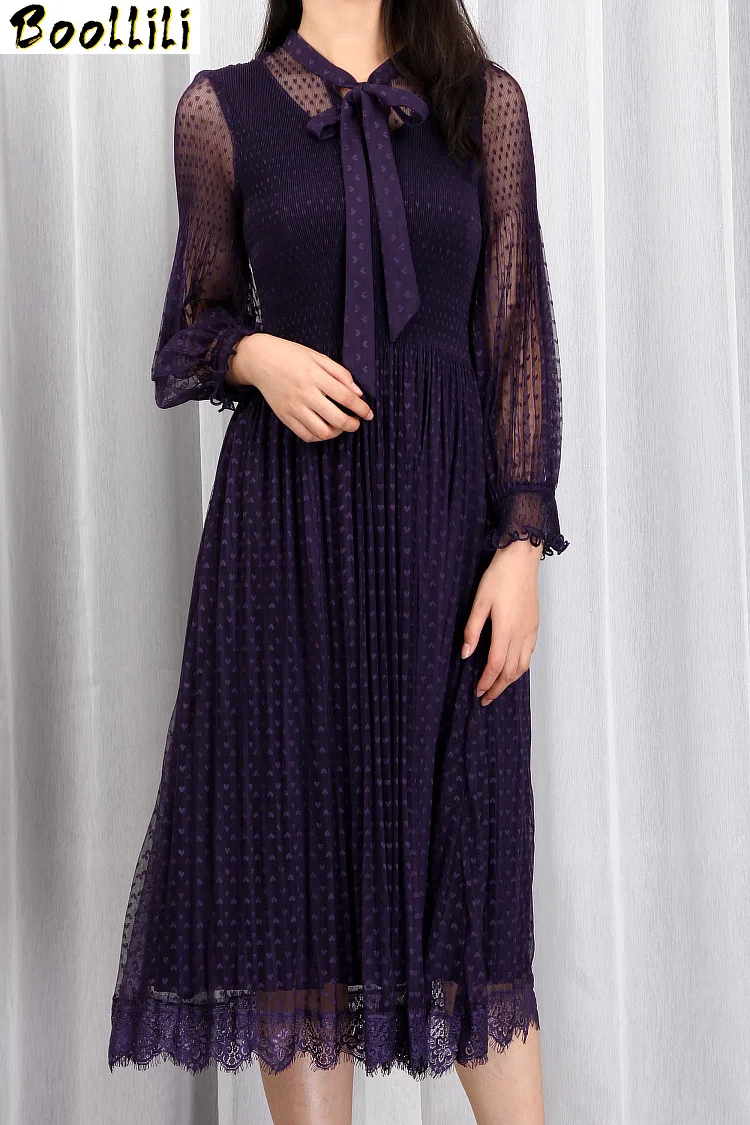 

Spring Summer Boollili Dress 2023 Vintage Sexy Mesh Dress for Women Purple Long Dress Elegant Ladies Dresses Vestidos Robe Femme