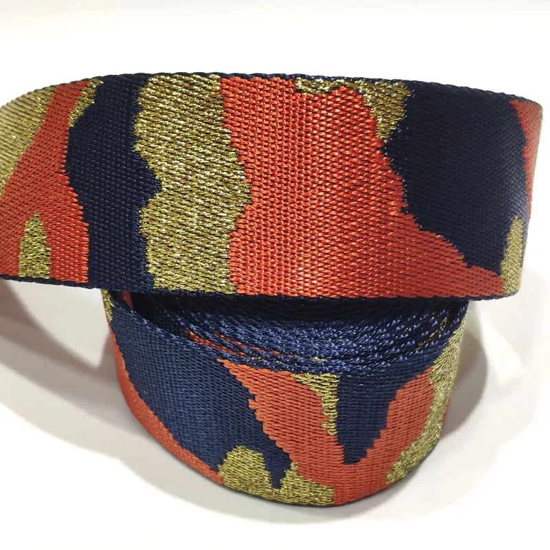 New Arrival High Quality Military Camo Webbing With Glitter Orange/Blue color 2