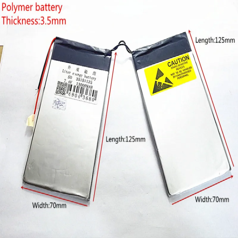 Free Shipping 7.4V 13000mAh 35151125 DIY U30GT, U30GT1, U30GT2 dual four-core tablet pc Rechargeable batteries