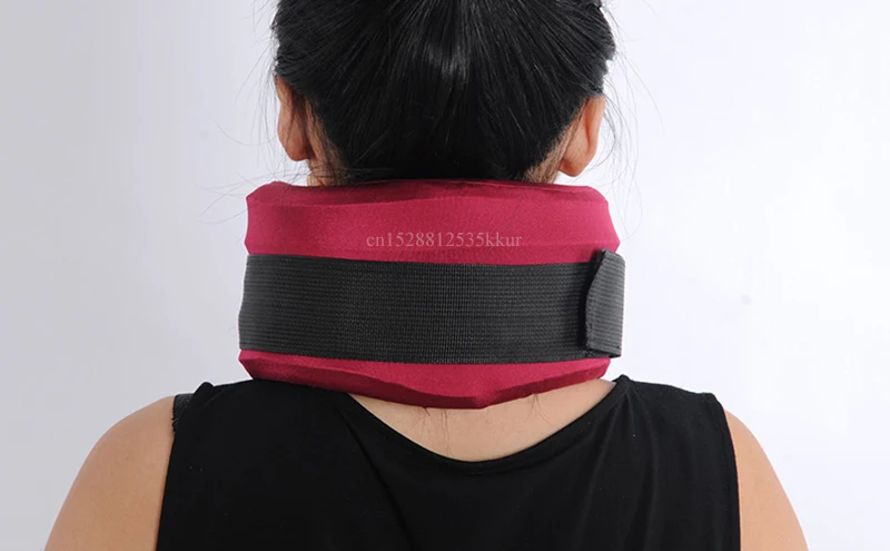 Cervical Neck Traction Device, Inflatable Adjustable Head Neck Support Pillow with Large Pump - Orthopedic Neck Stretcher Collar