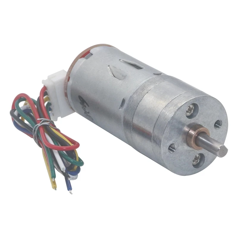 JGA25-370 DC deceleration motor with Hall encoder 6V 12V 24V high torque forward and reverse speed regulation, low-speed