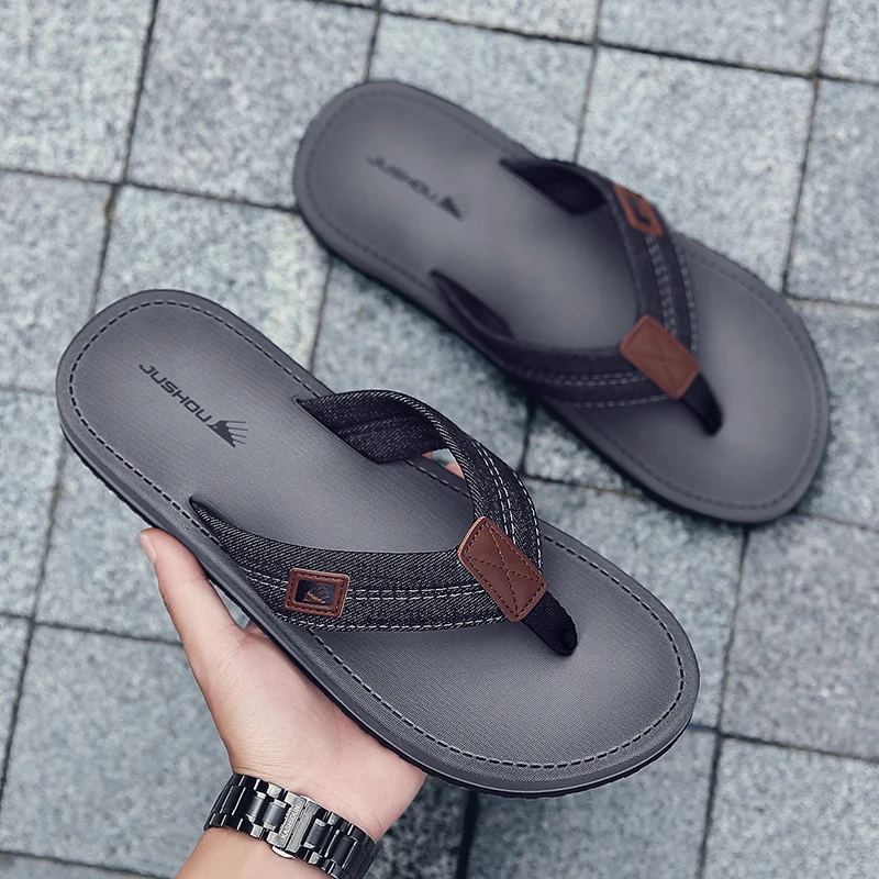 Summer Mixed Color Bathroom Slipper Classic Men Flip Flops Handmade Sewing Male Sandals Breathable Flip Flops For Men Household