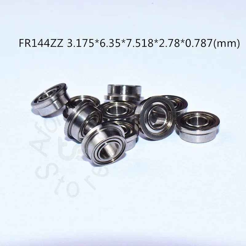 FR144 FR144ZZ  R144 3.175*6.35*7.518*2.78*0.787(mm) 10pieces bearing Flange bearings FR144ZZ chrome steel bearing