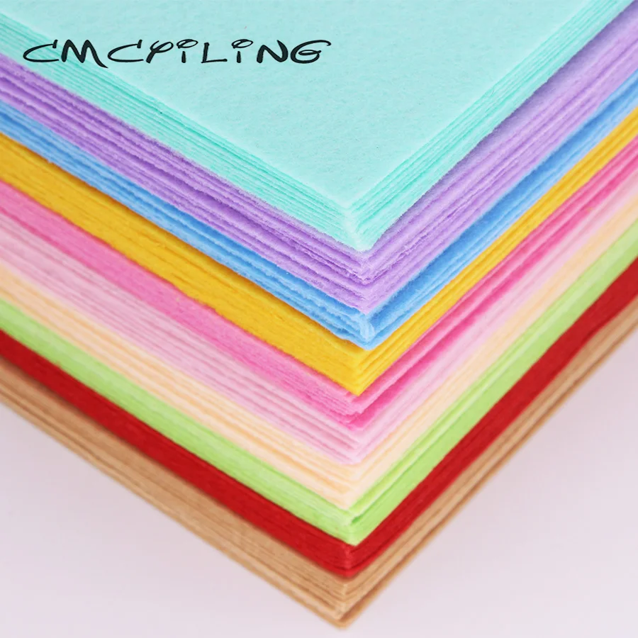 CMCYILING Felt Sheets 1 MM Thickness Polyester Cloth For DIY Crafts Scrapbook  40 Pcs/Lot 10cmx15cm