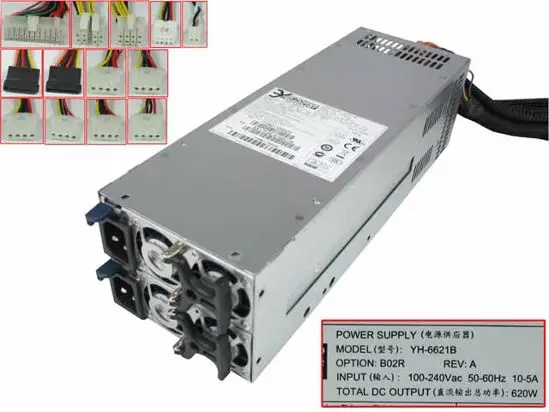 

3Y Power YH-6621B YH6621-XBB02R Server Power Supply 620W