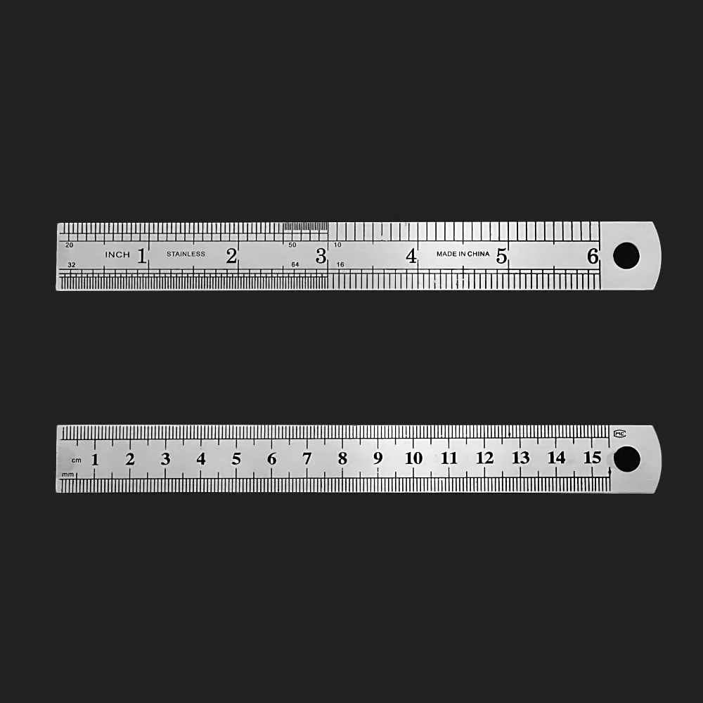 1 Piece 15/20/30cm Sewing Foot Sewing Stainless Steel Metal Straight Ruler Ruler Tool Precision Double Sided Measuring Tool