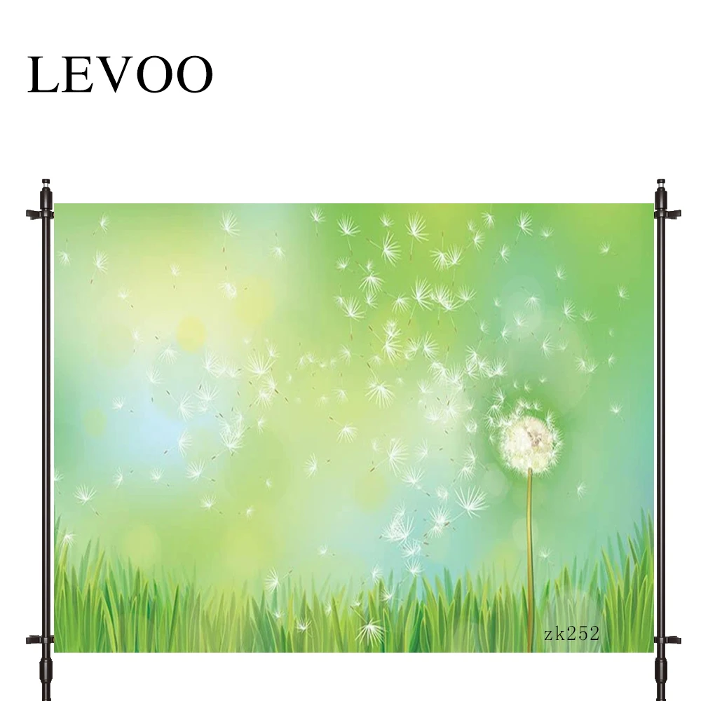 LEVOO photography backdrop Dandelion spring green natural Oil Painting backdrop photocall photobooth studio shoot fabric