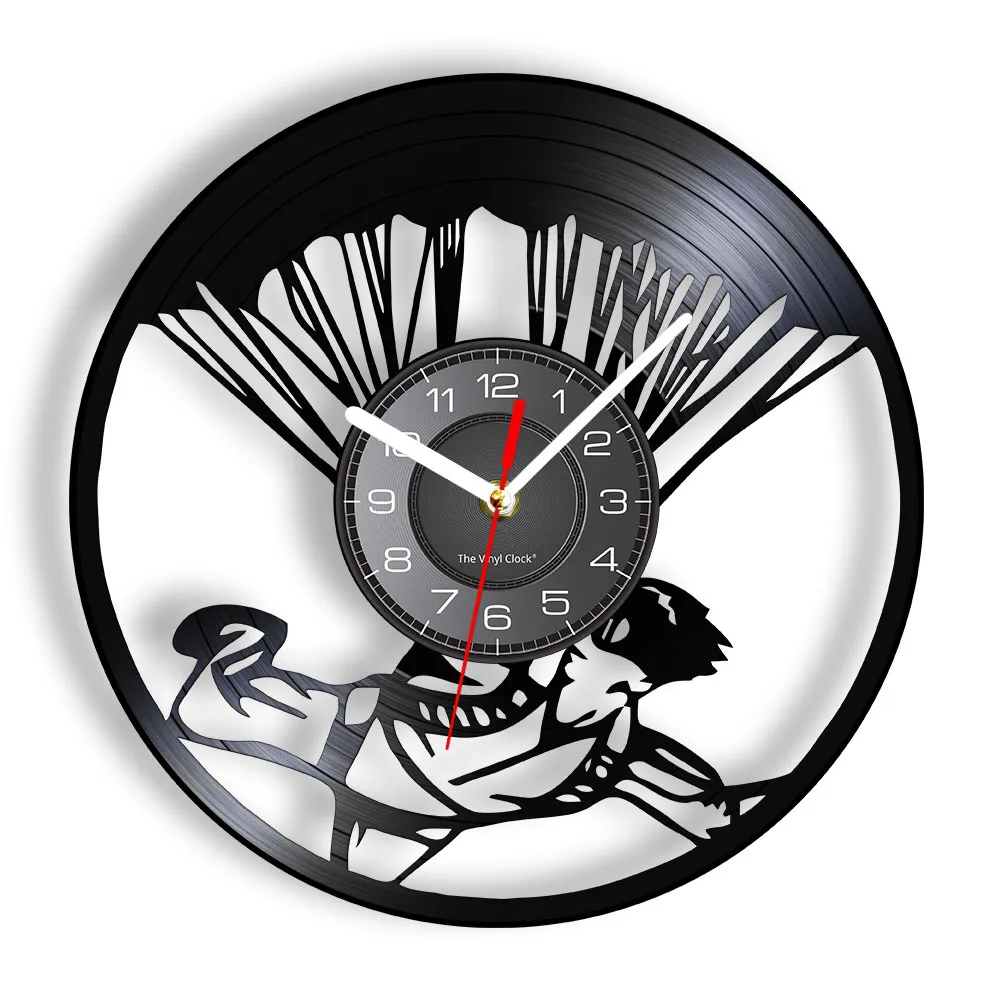 Parachuting Air Tools Vinyl Record Wall Clock Parachute Glider Hang Gliding Silent Watch Flying Sport Decor Skydiver Gift