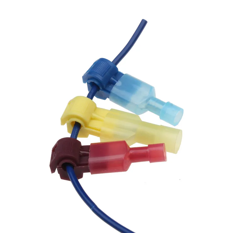 30Pcs Scotch Lock Quick Splice Terminals Combo T-Tap/Male Red Blue Yellow  Insulated Wire Connectors 22-10 AWG