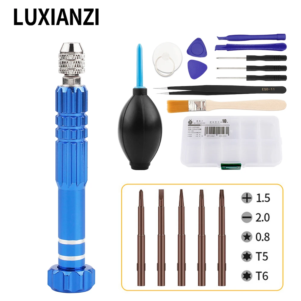 LUXIANZI 15pcs Screwdriver Set For Phone Watch Tablet PC Opening Pry Disassembly Tool 10in1 Mini Precision Screw driver Bit Kit