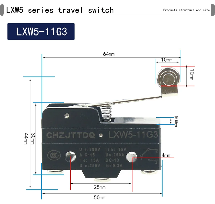 CHZJTTDQ Reise-Endschalter Mikroschalter LXW5-11G1 G2 Q1 Q2 N1 N2 Kupferpunkt-Positionierungsschalter – Detail 11