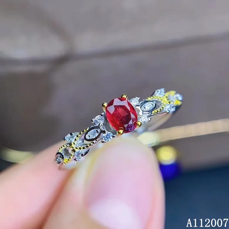 

KJJEAXCMY fine jewelry 925 sterling silver inlaid natural ruby ring delicate new female fashion support test hot selling