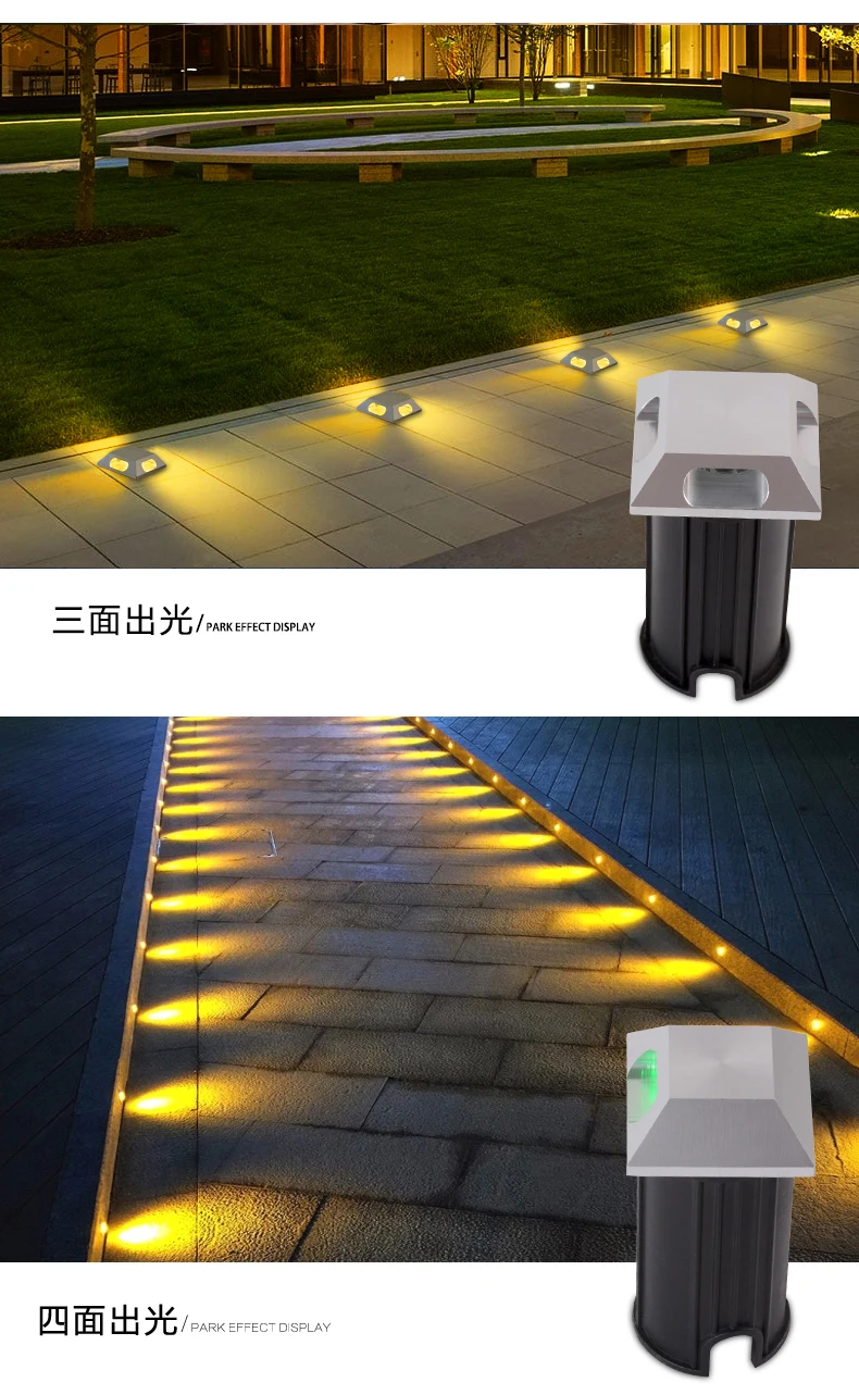 IP67 DC12V Outdoor Garden Lighting 1W 3W YLED Recessed Inground Lamps  Underground Yard Step Stairs Floor Deck Spotlight 220V