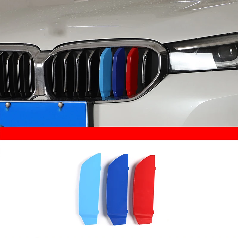 Used For 2021 Bmw 5 Series Three-Color Middle Mesh Decorative Frame Abs 3-Piece Set Car Accessories Luxury Decoration