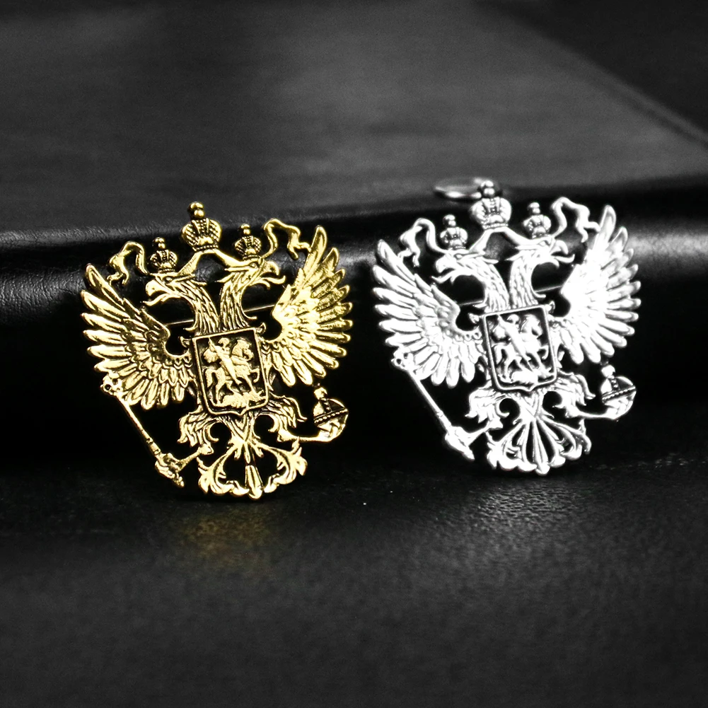 Vintage Eagle broszka Alloy rosja godło przypinki na klapę garnitur odznaka stanik biżuteria broszki dla kobiet mężczyzn odzież akcesoria prezenty