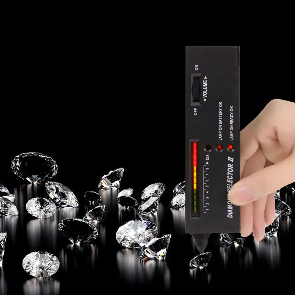 Compact Diamond Tester Pen Upgraded Gemstone Selector LED Indicator Accurate High Accuracy Tool for Jewelry Novice Expert Black