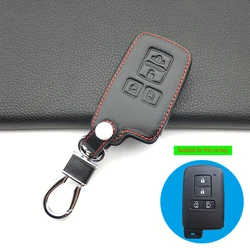 4 Buttons 100% Leather Car Key Case Fob Cover Protect Shell for Toyota Sienta Remote Key Case for Car Interior Accessories