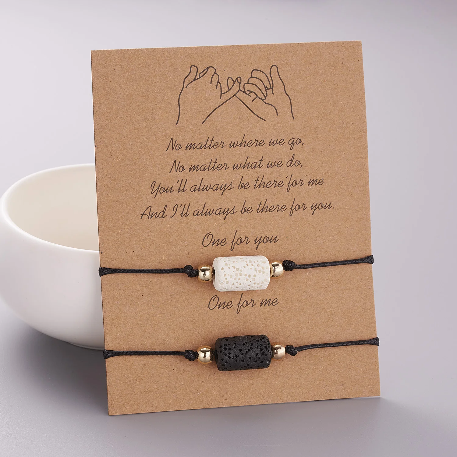 2 teile/satz Charme Paar Freundschaft Armband Liebe Herz Daisy Vulkanischen Stein Perle Armreifen Armband Für Frauen Männer Glück Merk Schmuck – Detail 5
