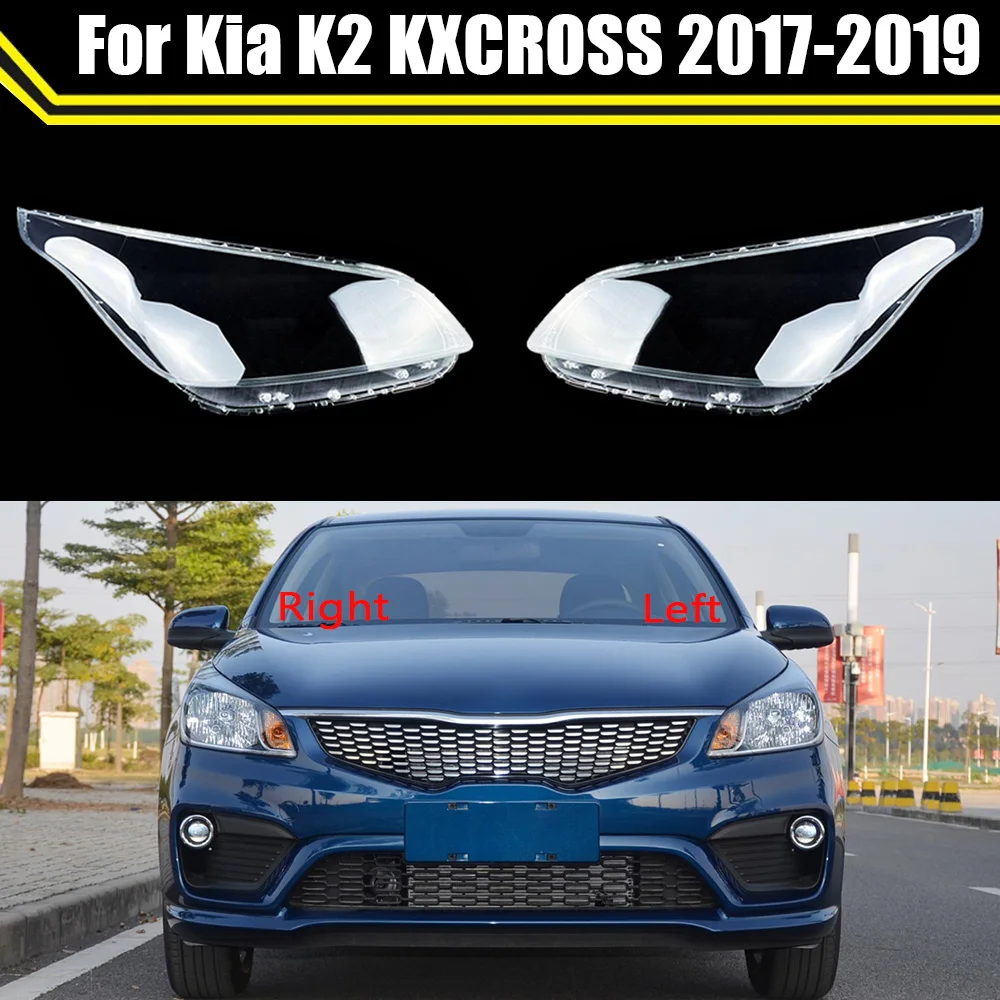 

Car Lampshade Shell Housing Case For Kia K2 KXCROSS 2017 2018 2019 Front Glass Lens Headlamp Headlight Cover Auto Light Caps