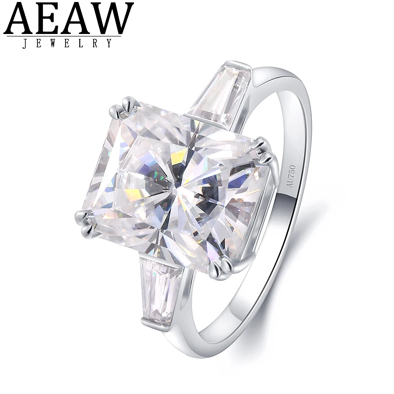 

4.0carat 8*10mm Radiant Brilliant Cut Moissanite Engagement Halo Ring DF Color VVS1 for Lady Gift Party Ring 14k White Gold