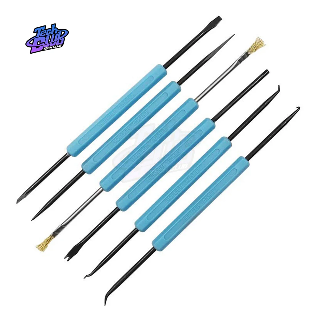 6pcs Circuit Board Soldering Welding Auxiliary Tools Assist Set Soldering Aid PCB Cleaning Kit Repair Tool Desoldering Aid Tool