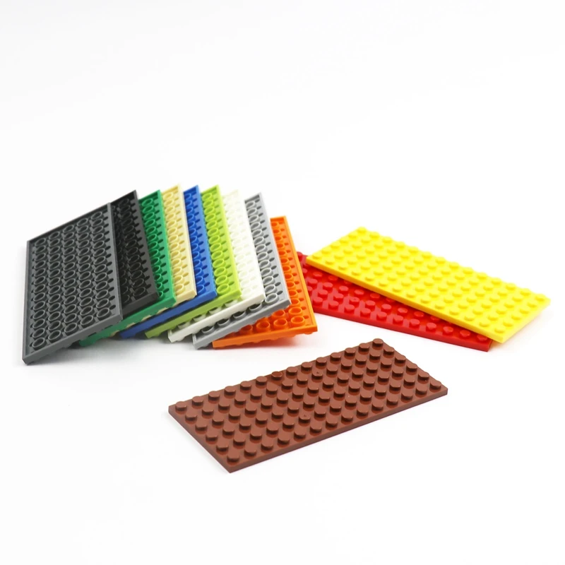 6pcs Building Blocks Thin Figures Brick Baseplate 6 x 14 Dots 3456 MOC Robot Part 12 Color Educational Creative Toy for Children