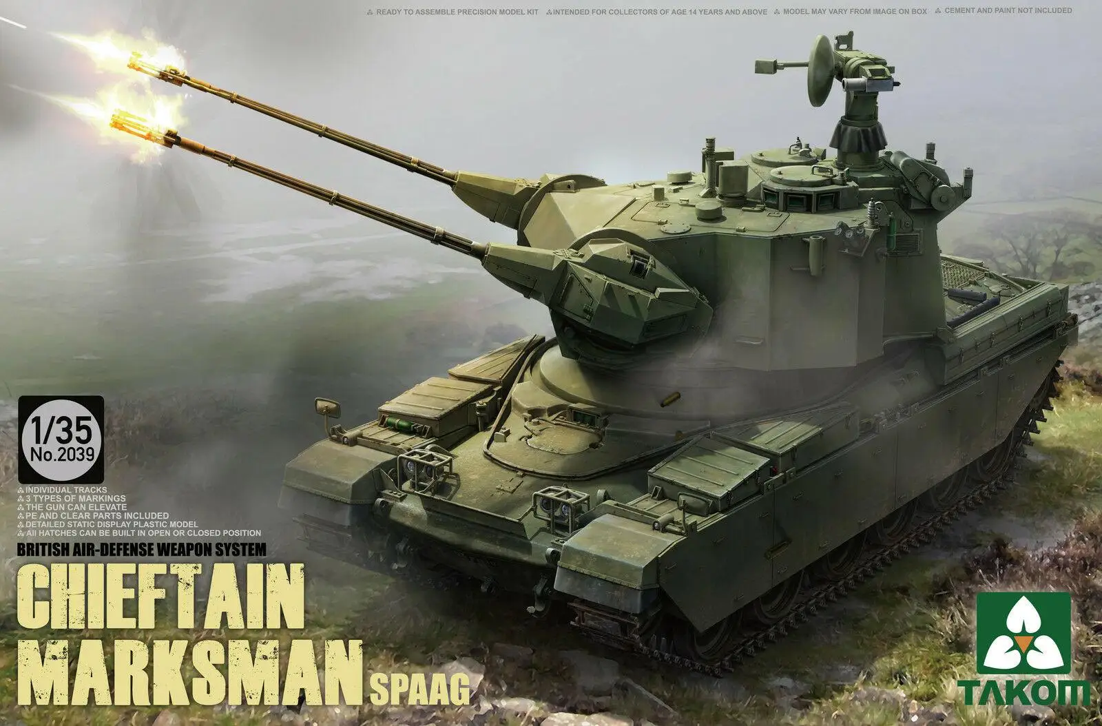 TAKOM 1/35 UK Air-Defence system Chieftain Marksman SPAAG Tank #TAK-2039 (2039)