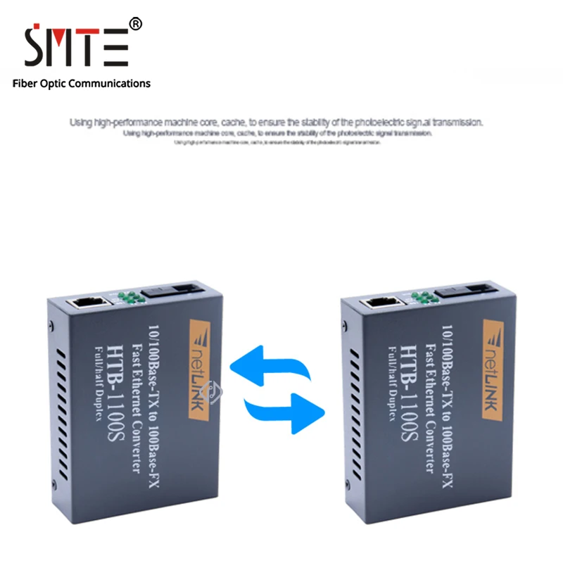 netLINK HTB-1100S A/B Optical Media Converter 25KM SC Port RJ45 Adaptive 10/100Mbps Single-Mode Single Fiber WDM