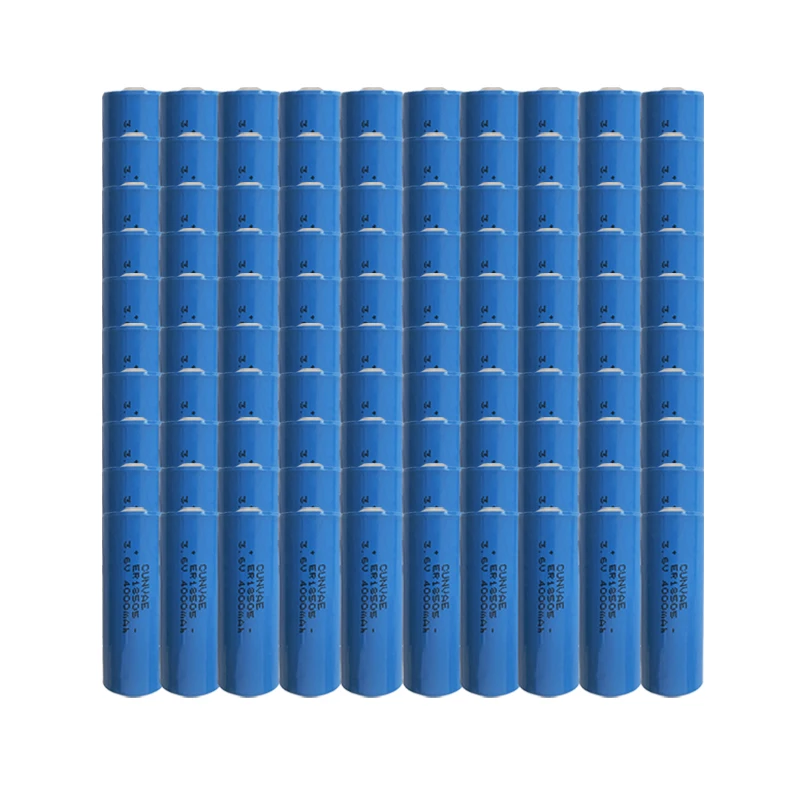 Li-SOCI2 Battery Bobbin Type A ER18505 3.6V 4000mAh Primary Lithium Battery 100Pcs