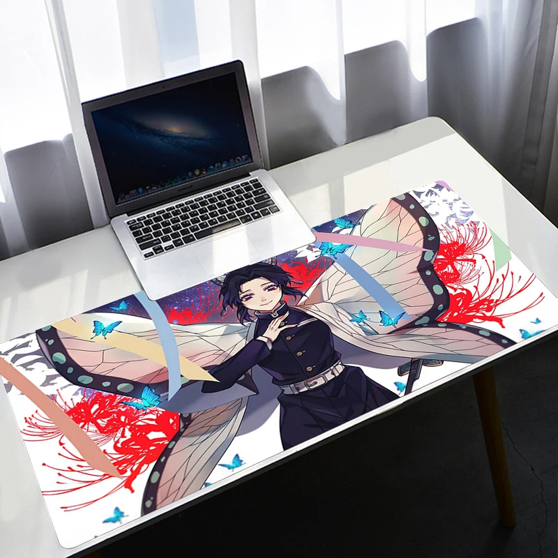 Alfombrilla de ratón de Anime Demon Slayer Kimetsu No Yaiba para videojuegos, accesorios de ordenador de velocidad Xxl, alfombrilla de ratón para teclado de Pc