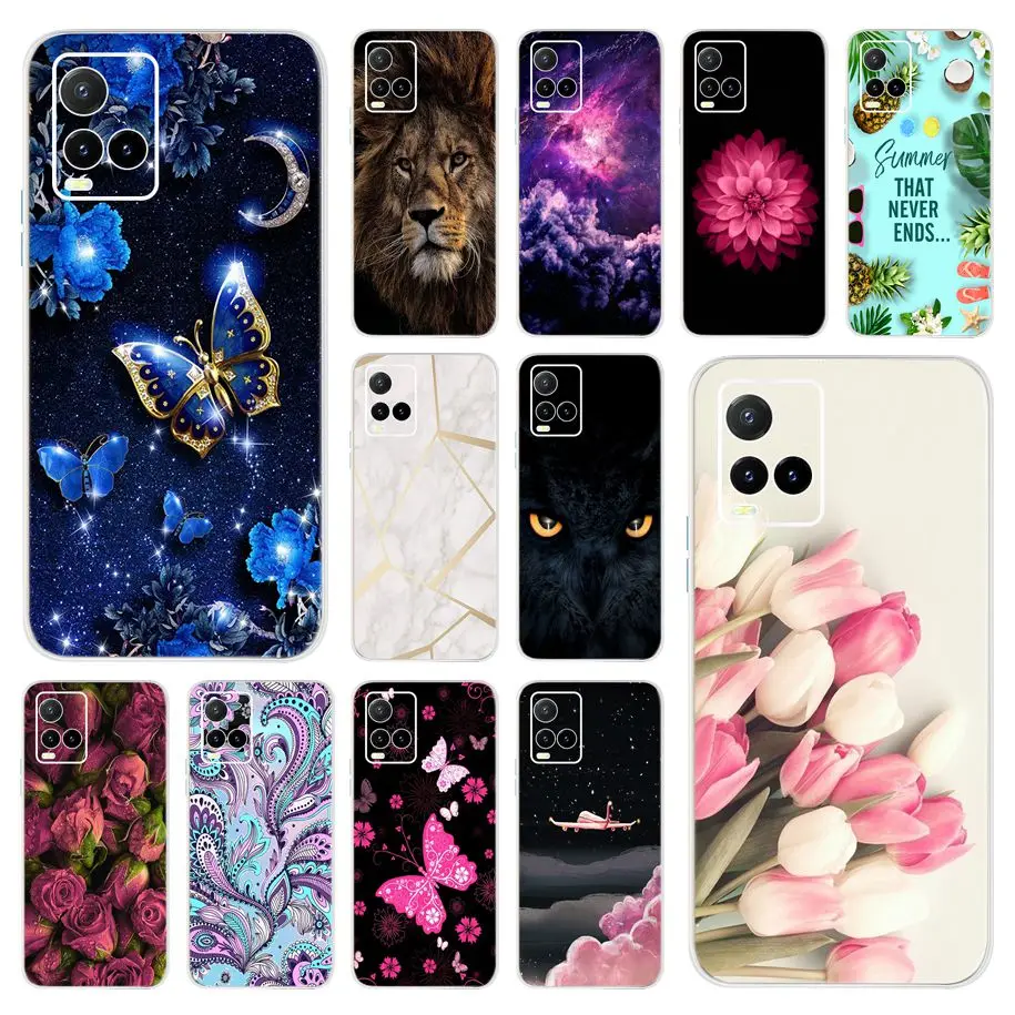 For Coque Vivo Y21 2021 Case For Vivo Y21s Y33s Butterfly Printing Covers Phone Cases For VivoY21 Y 21 S V2111 V2110 Soft Bumper