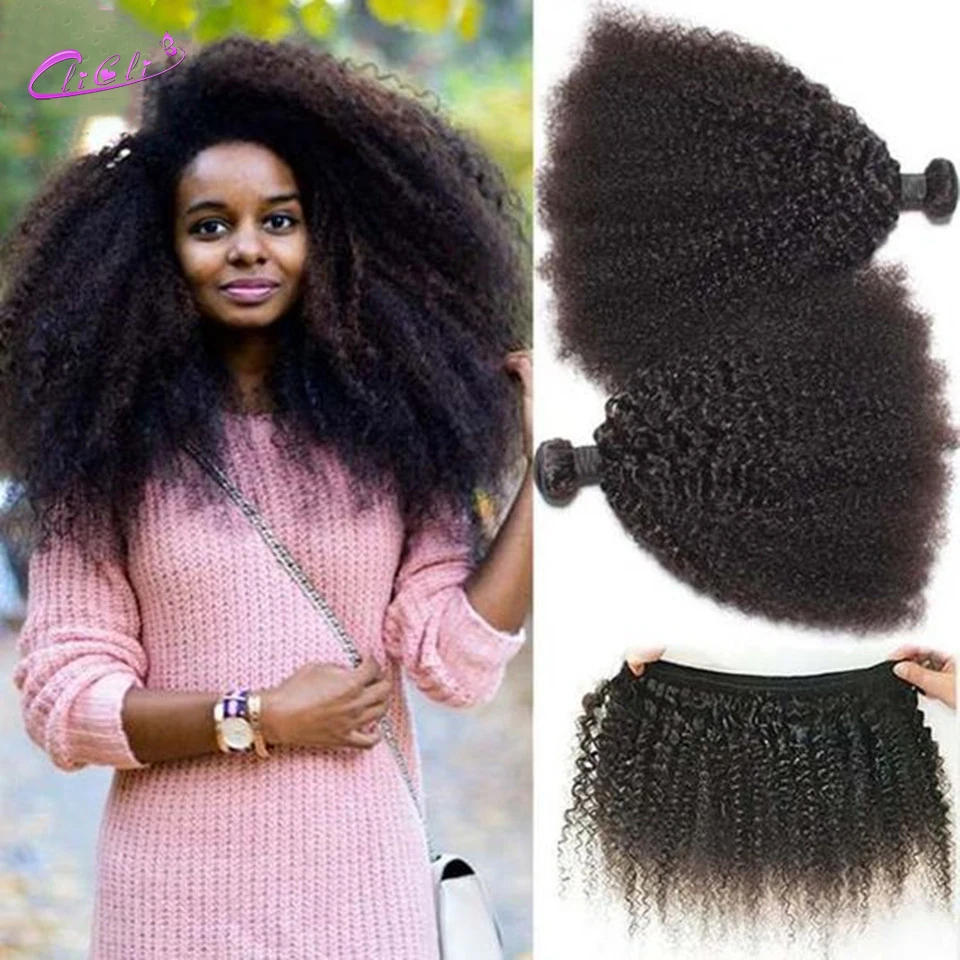 Afro Kinky Curly Weaving Hair Extensions Mongolian Curly Double Drawn Raw Vietnamese Hair Bundles Bulk Human Hair For Braiding