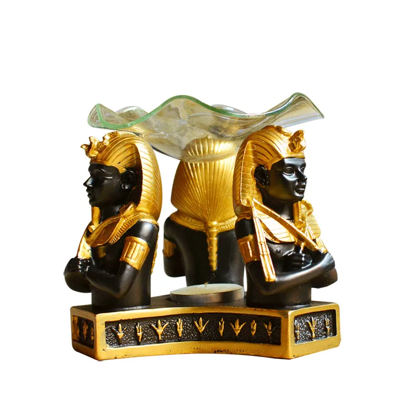 RESIN CLEOPATRA TUTANKHAMUN INCENSE BURNER HOME DECOR ANCIENT EGYPT INCENSE HOLDER CENSER WITH LIVING ROOM OFFICE ORNAMENTS R236