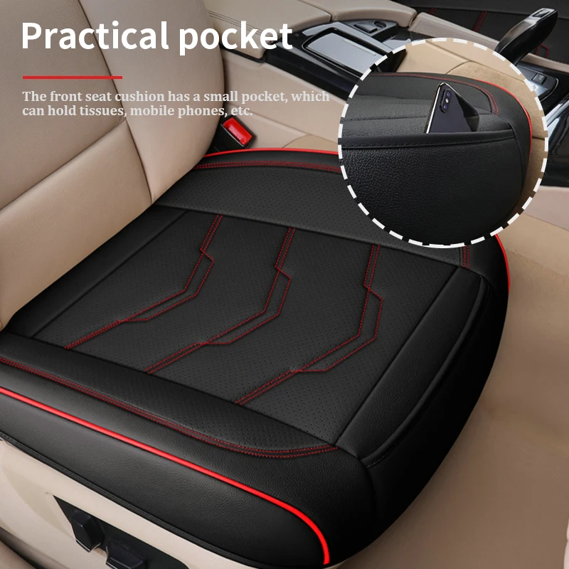 Luxury Car Seat Cover PU Leather Seat Cushion Covers Universal Auto Interior Protection Pad Mat Four Season Car Accessories