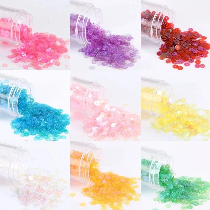 2000Pcs/Lot Size 4mm AB Transparent Sequins PVC Flat Round Sequin Paillettes Craft Woman Garments Sewing Lentejuelas Accessories