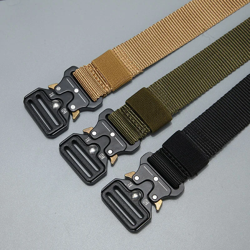 New belt men outdoor hunting metal tactical belt multi-function alloy buckle high quality Marine Corps canvas belt