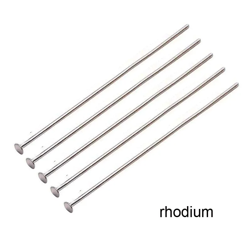 200pcs/Lot 15 20 25 30 35 40 45 50mm Flat Head Pins Gold/Silver Color/Rhodium Headpins For Jewelry Findings Making DIY Supplies