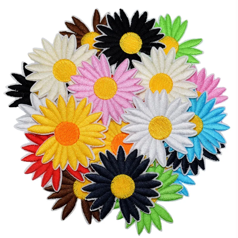 5/10 Embroidery Sunflower patches for clothing Iron on patch  artificial flower appliques for sewing fabric DIY Accessories