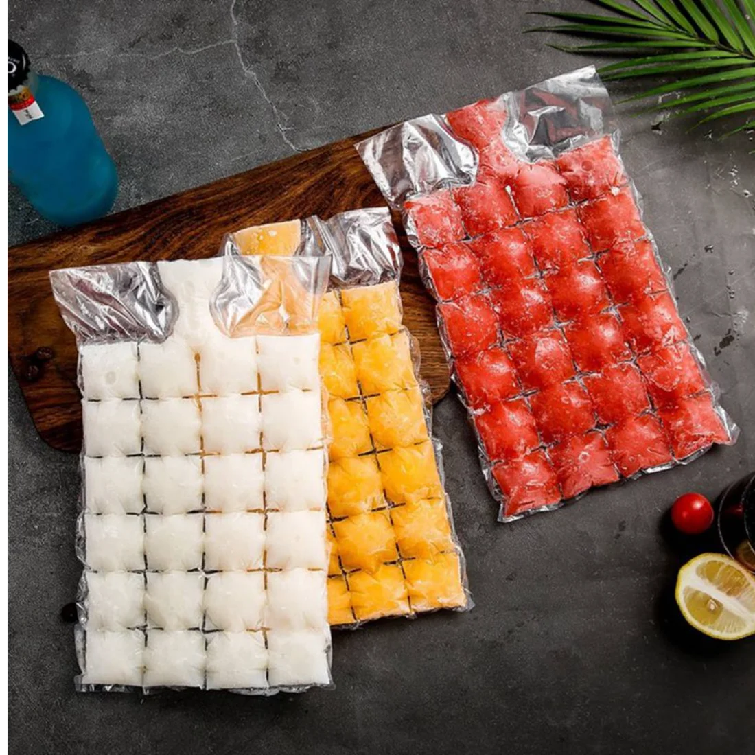 10pcs/pack Ice Cube Mold Disposable Self-Sealing Ice Cube Bags Transparent Faster Freezing Ice-making Mold Bag Kitchen Gadgets