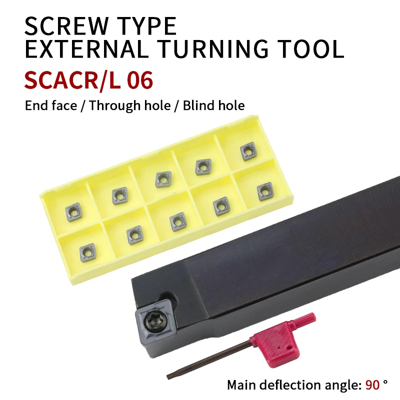 SCACR0808H06/SCACL1010H06/SCACR1212K06 CNC machining and turning external turning tools and CCMT06 carbide inserts