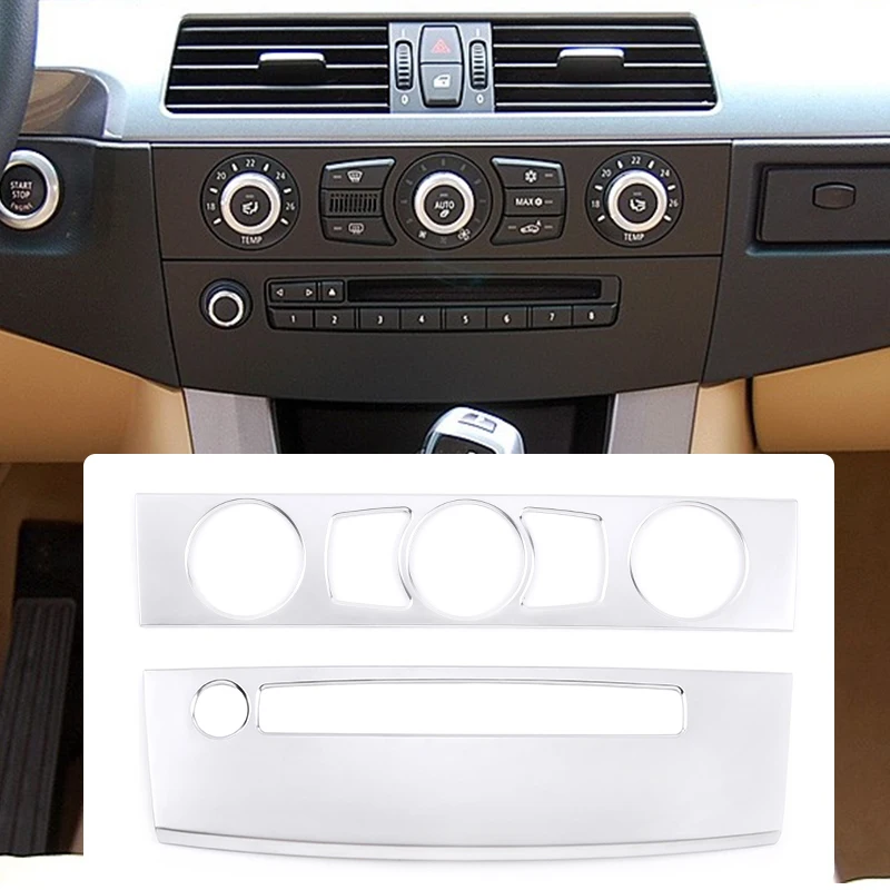 

Car Console Air Conditioner CD Panel Decorative Cover Sticker Trim ABS Chrome For BMW 5 Series E60 2004-2010 Interior Accessory