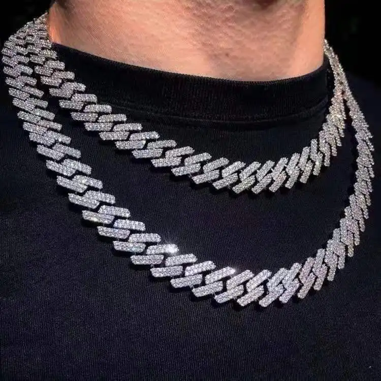 

Miami Curb Cuban Chain Necklace 15mm 24inch Gold Full Iced Out Paved Rhinestones CZ Bling Rapper Hip Hop Jewelry Mens Choker