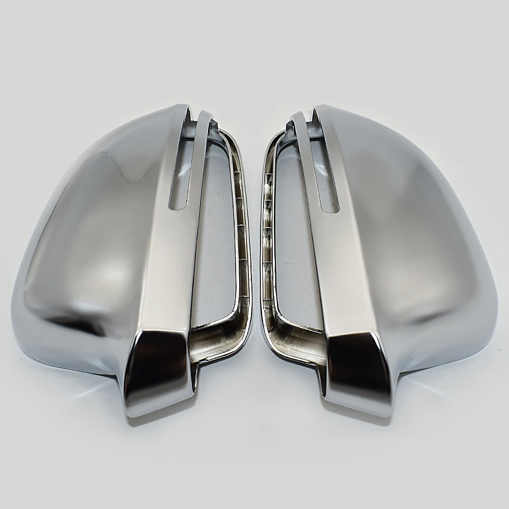 Anzulwang Matt Chrome Mirror Cover Rearview Side Mirror Cap S Line For Audi A4 B8 A6 C6 A5 8T Q3 A3 8P