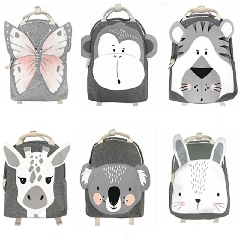 Baby Backpack 3-8Y Kids Light Bags Cartoon Animal Children\'s Boys Girls Schoolbag Snacks Toys Storage Bag Room Cotton Backpacks