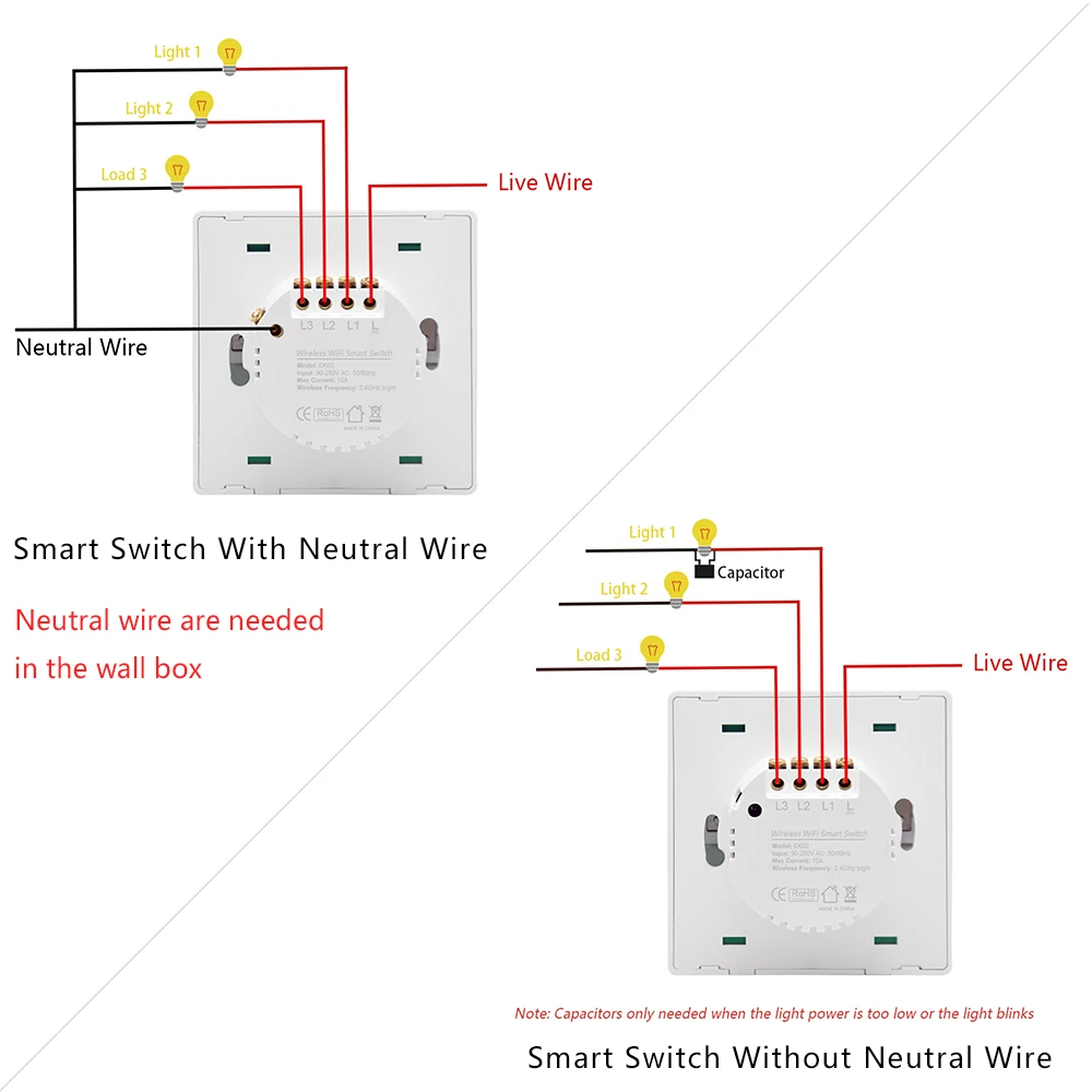 Tuya Smart Home Wifi Switch 90-250V App Voice Control Light Push Button Interruptores Works With Alexa Smart Switches