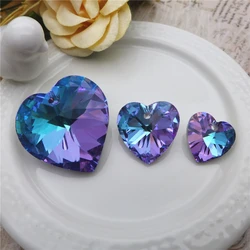 glass heart charm 10/14/18/27 mm crystal love beads jewelry making necklace making supplies earring pendant diy faceted loose