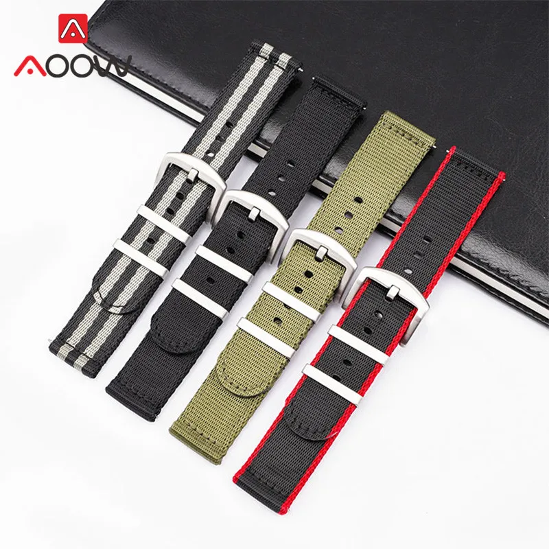 18mm 20mm 22mm 24mm Woven Nylon Strap Quick Release Sport Replacement Band for Samsung Watch3 S3 Huawei Watch GT 2 46mm Amazfit