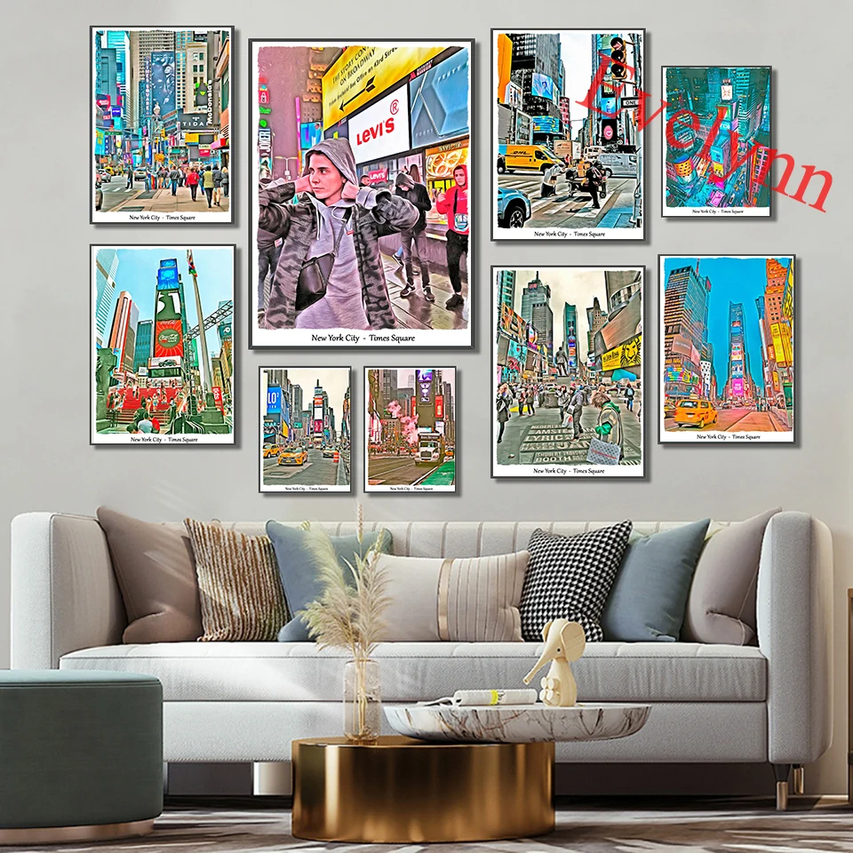 

Times Square Posters, Nyc Prints, Artwork, Portrait, Colorful, New York City, Home Decor Canvas Wall Art Prints Unique Gift