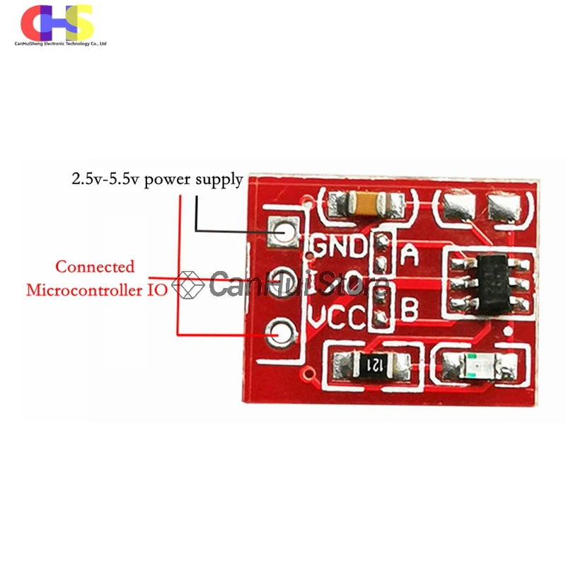 10PCS/LOT NEW TTP223 Touch button Module Capacitor type Single Channel Self Locking Touch switch sensor