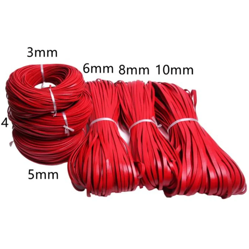 2Meters/Lot 3/4/5/6/8/10mm Colorful Genuine Cow Leather Flat Thong Cord DIY Bracelet Findings Rope String For Jewelry Making